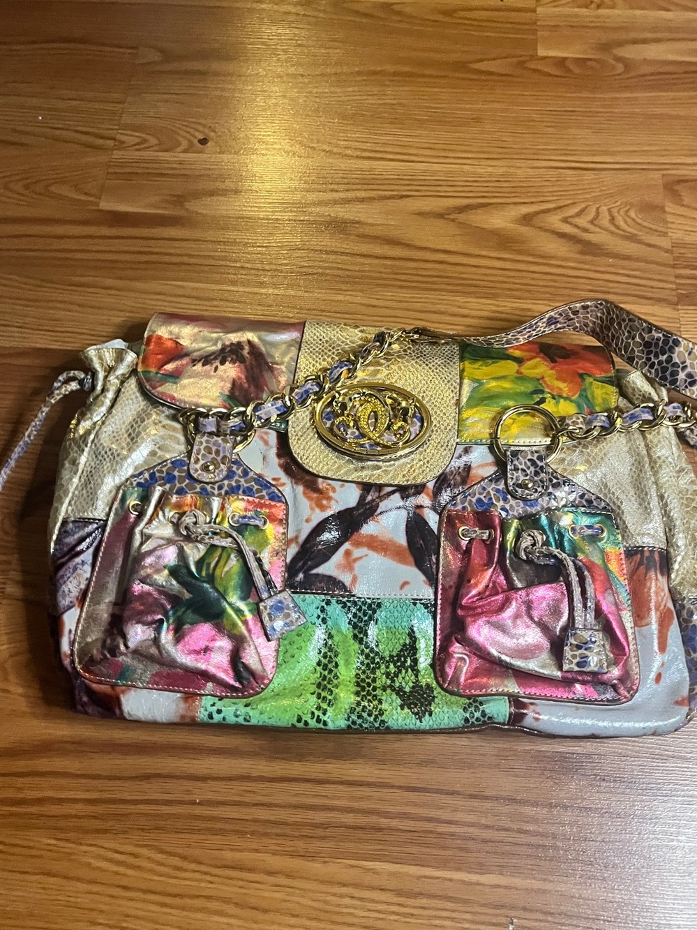 Multicolor Floral Patchwork Shoulder Bag
